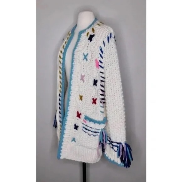 NWT!! ANTHROPOLOGIE Lima Handknit & Heartfelt Embroidered Cardigan Sweater XS/S - Picture 6 of 15